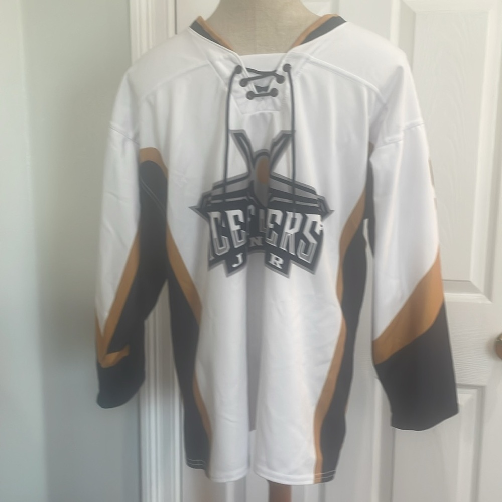 Pensacola Junior Ice Flyers Ice Hockey long sleeve jet blue white jersey adult S